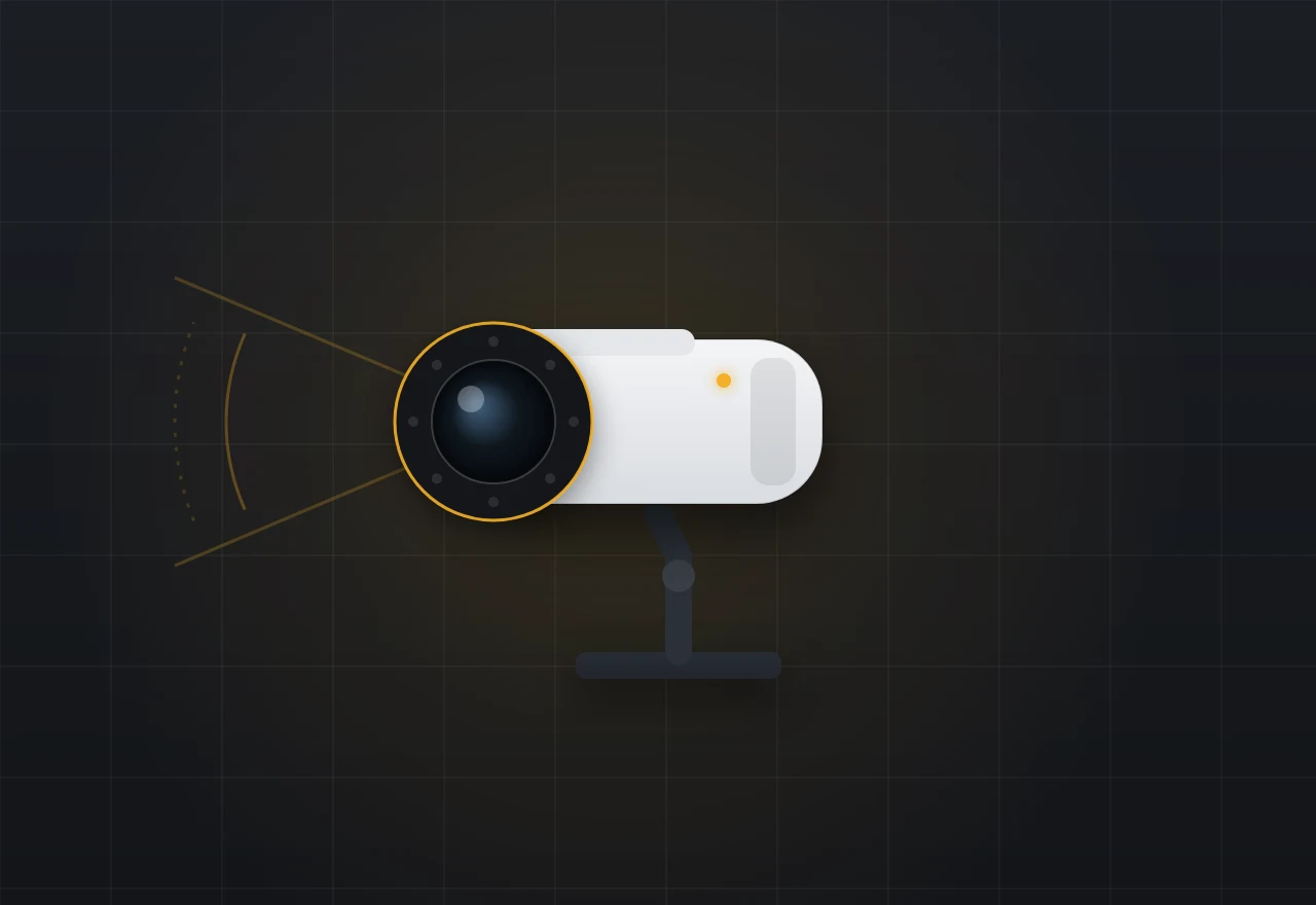 Video surveillance camera installed by UP-GRID under a house eave